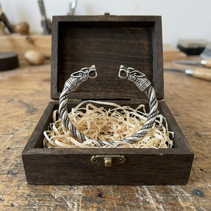 Fáfnir Arm Ring — Antiqued Steel