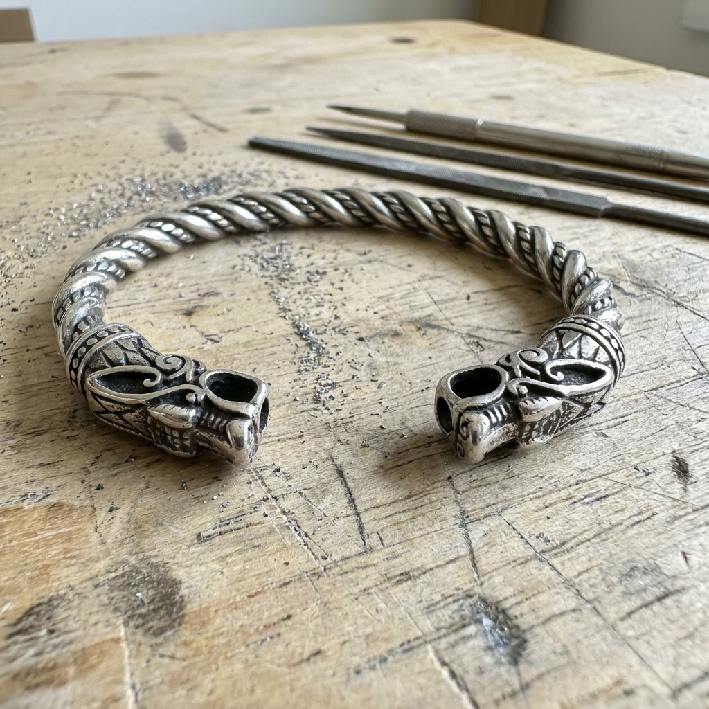 Fáfnir Arm Ring — Antiqued Steel