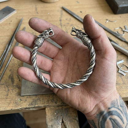 Fáfnir Arm Ring — Antiqued Steel