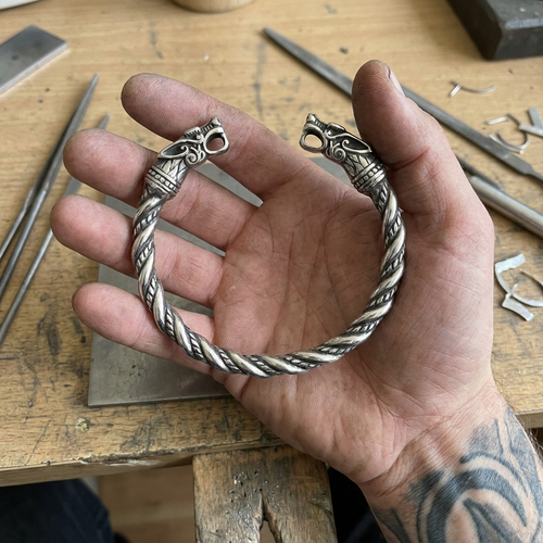 Fáfnir Arm Ring — Antiqued Steel